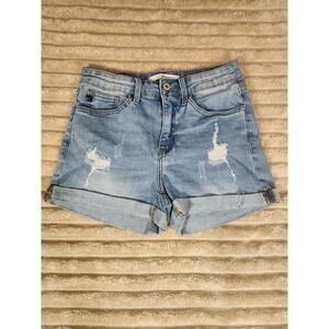 KanCan Mid-Rise Distressed Cuffed Denim Shorts –‎ Size 5/26